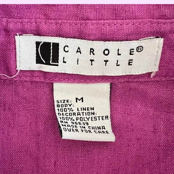 Carol Little Purple Linen Sleeveless Top Vest - Picture 5 of 5